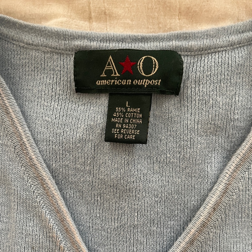 American Outpost Baby Blue Sweater Vest